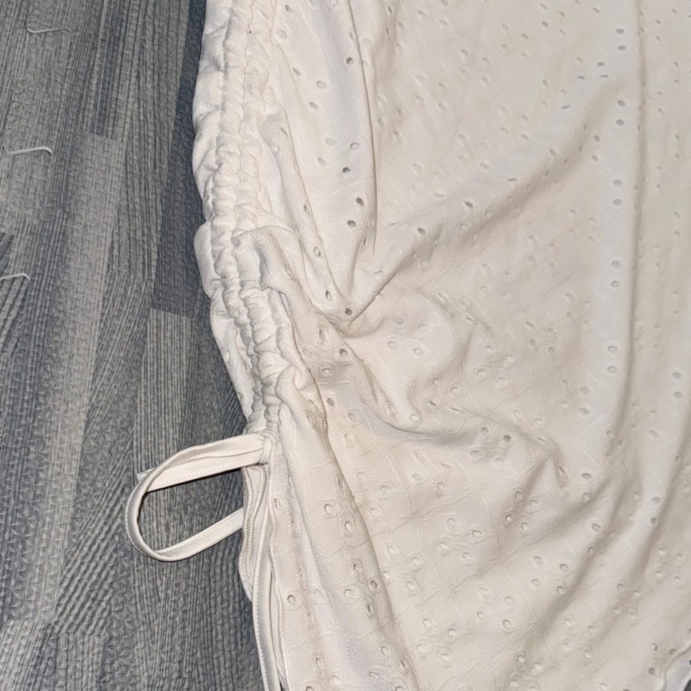 White Eyelet Asymmetrical Dress - Picture 3 of 3